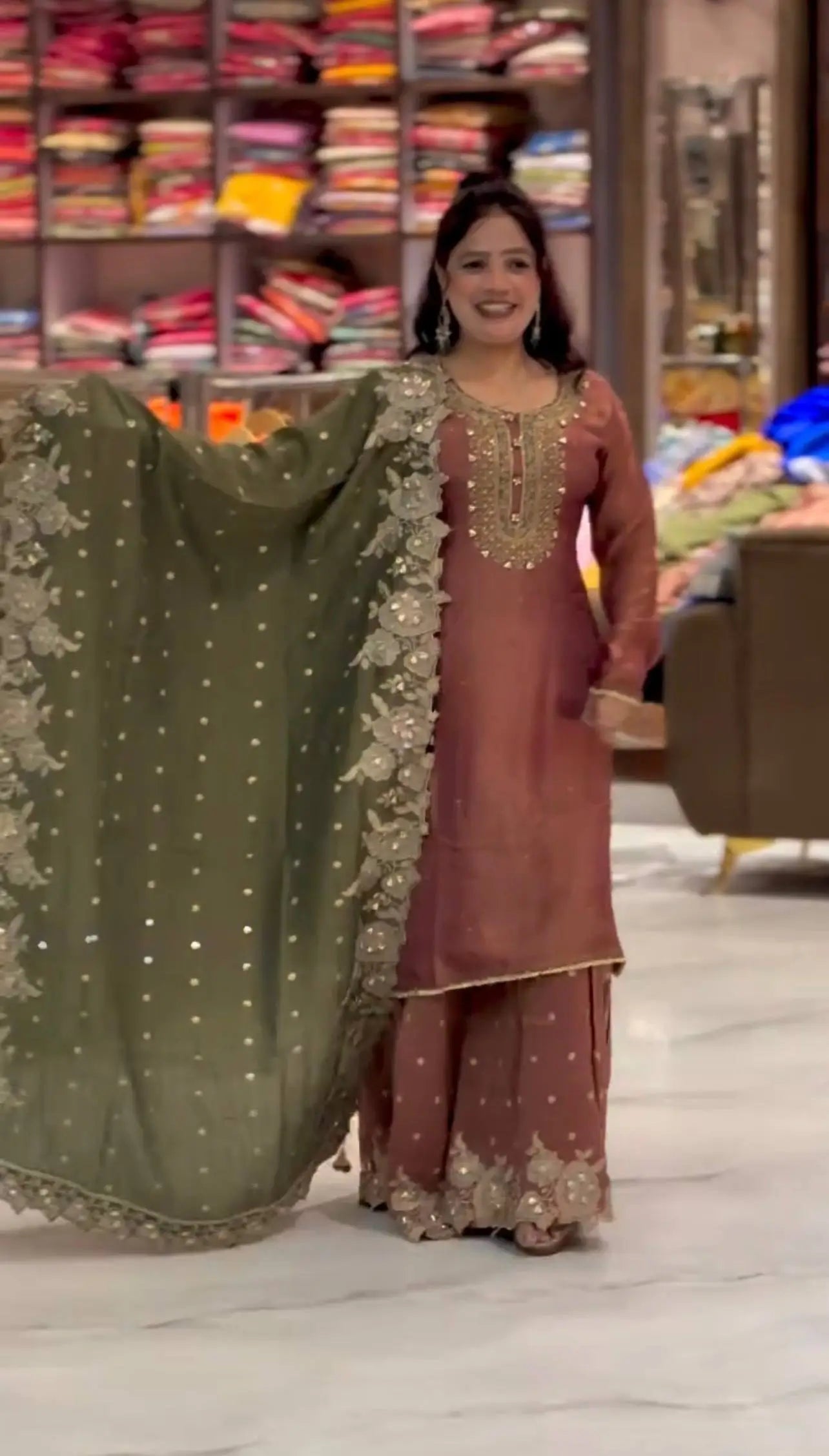 Elegant Fendy Silk Sharara Set for Festive and Wedding Wear