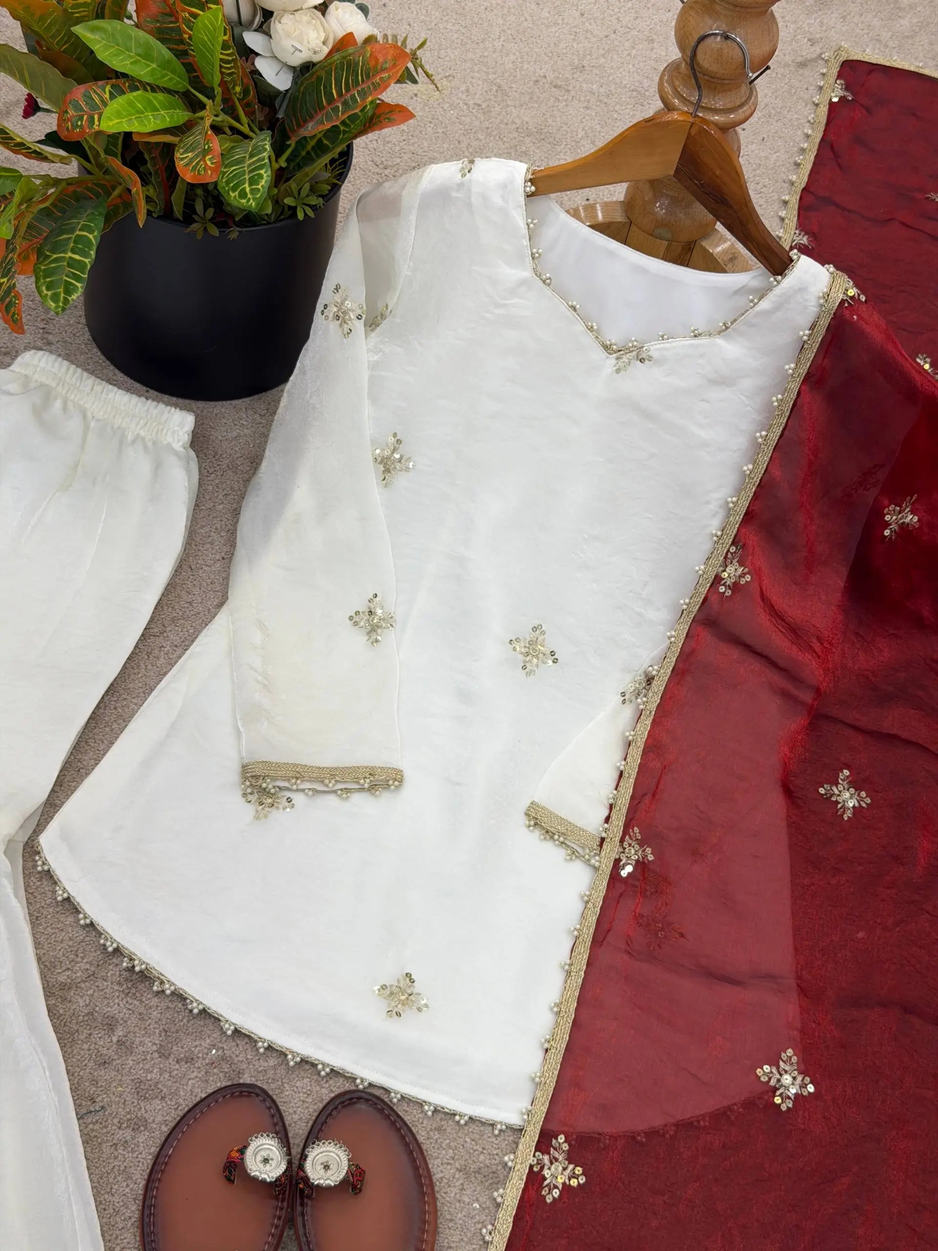 Elegant Fendy Silk Sharara Suit Set for Festive and Party Wear