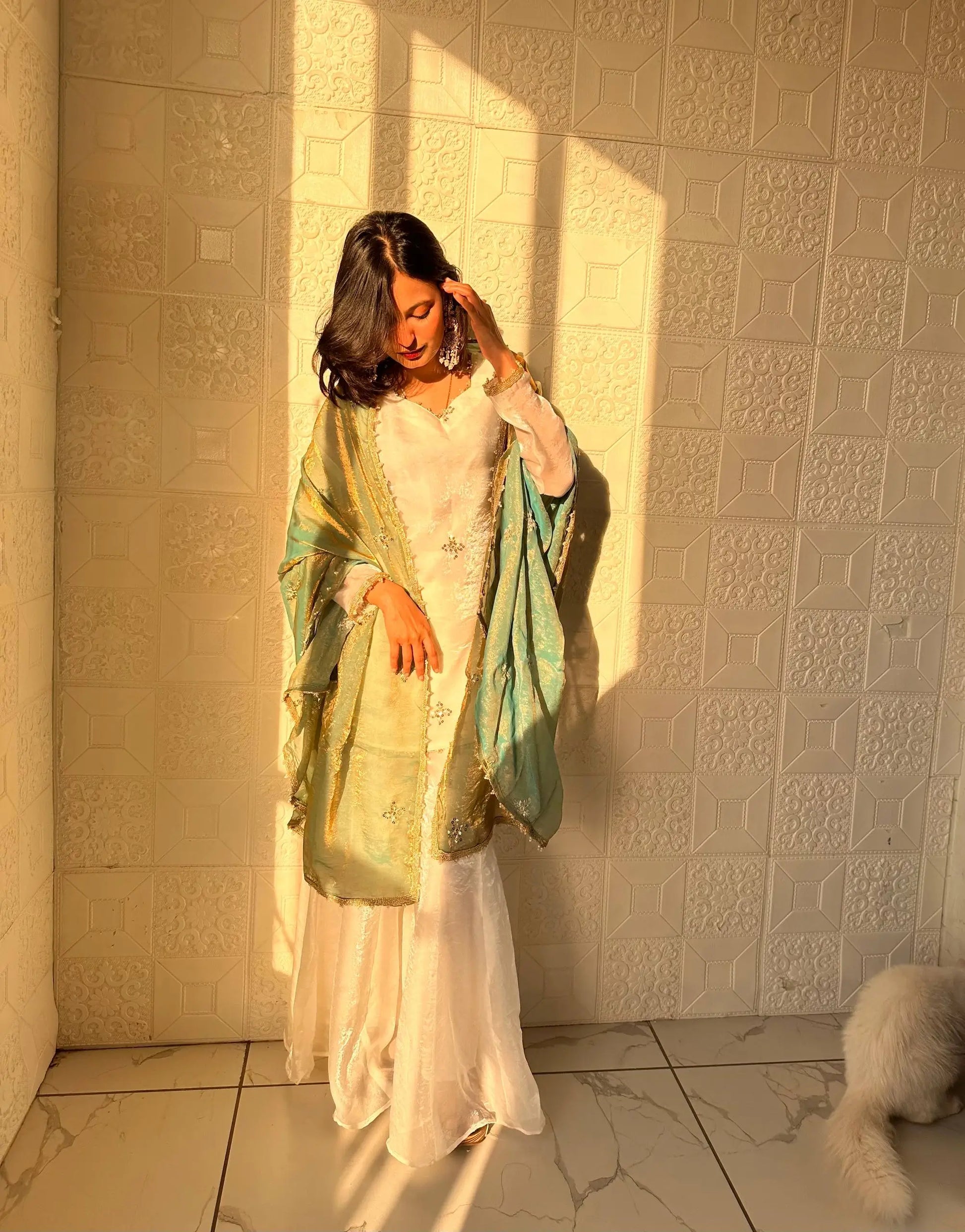 Elegant Fendy Silk Sharara Suit Set for Festive and Party Wear