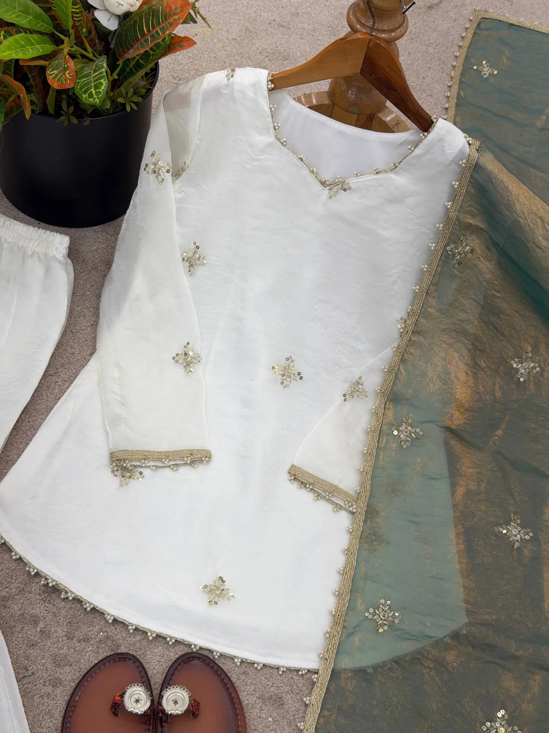 Elegant Fendy Silk Sharara Suit Set for Festive and Party Wear