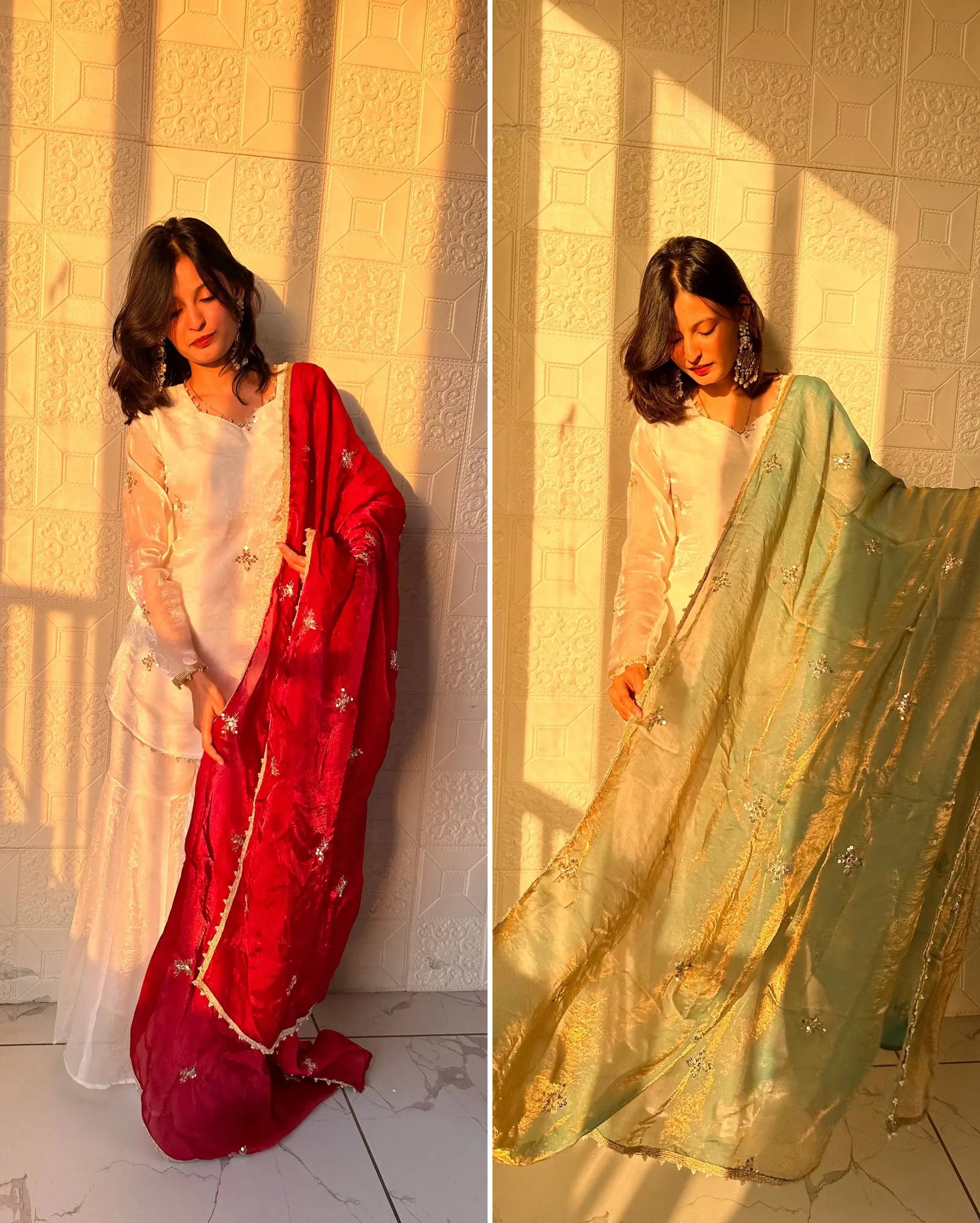 Elegant Fendy Silk Sharara Suit Set for Festive and Party Wear