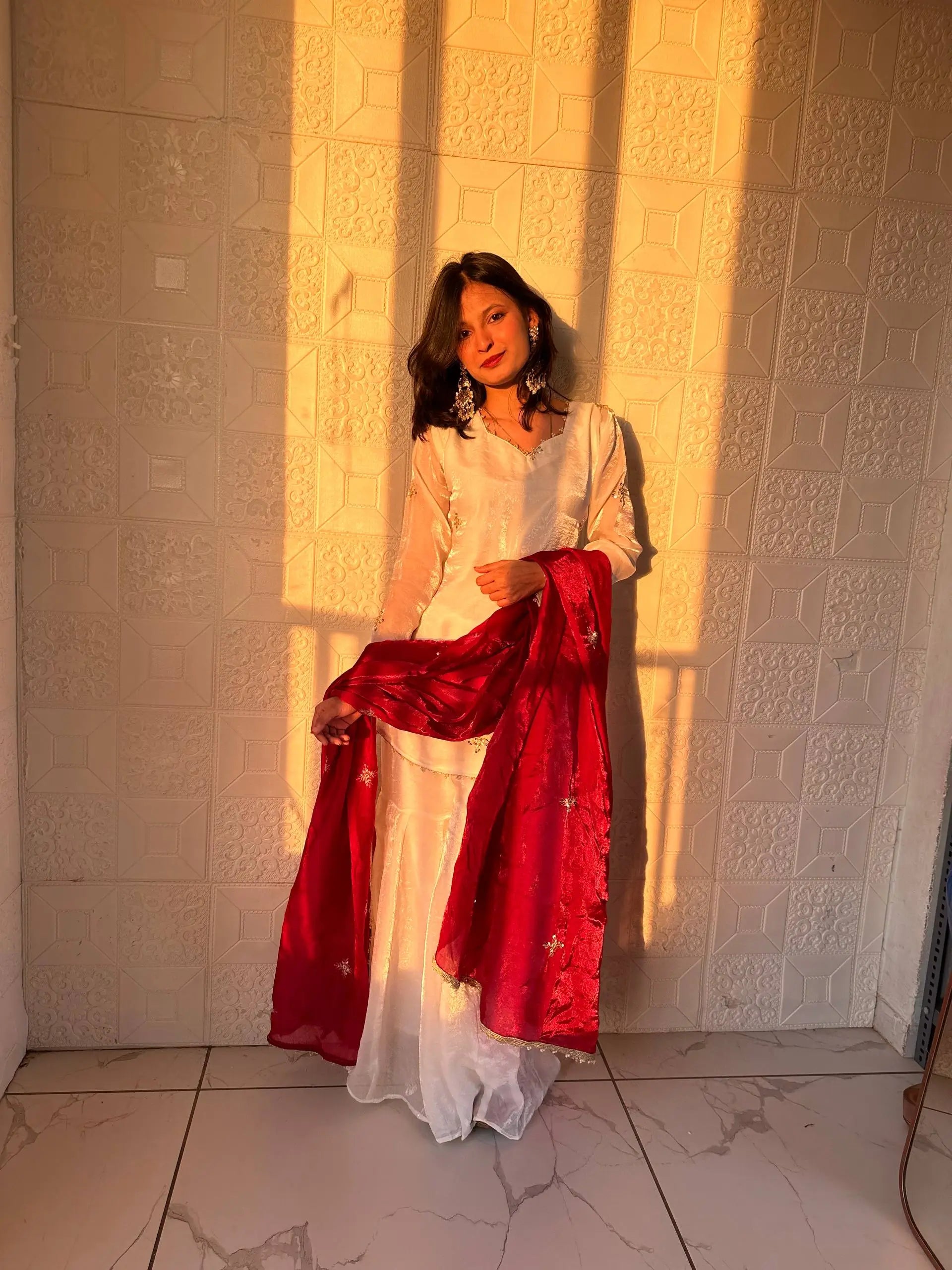 Elegant Fendy Silk Sharara Suit Set for Festive and Party Wear