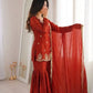 Elegant Fendy Silk Sharara Suit with Zarkan Work for Festive and Wedding Wear