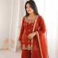 Elegant Fendy Silk Sharara Suit with Zarkan Work for Festive and Wedding Wear