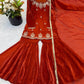 Elegant Fendy Silk Sharara Suit with Zarkan Work for Festive and Wedding Wear