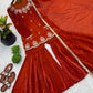 Elegant Fendy Silk Sharara Suit with Zarkan Work for Festive and Wedding Wear