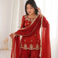 Elegant Fendy Silk Sharara Suit with Zarkan Work for Festive and Wedding Wear