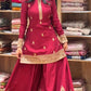 Elegant Festive Embroidered Crepe Silk Sharara Set for Wedding and Celebration Wear
