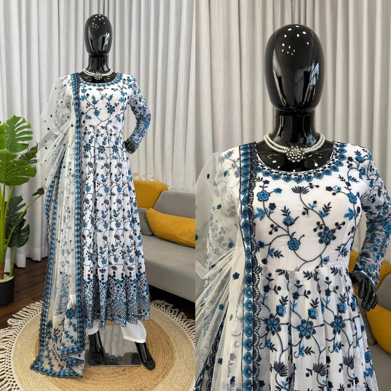 Elegant Floral Georgette Anarkali Set for Festive and Day Occasion Wear