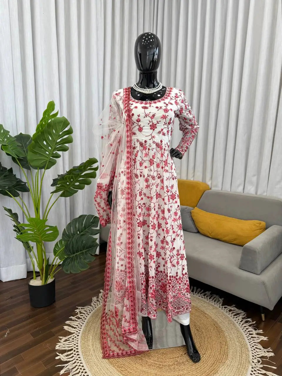 Elegant Floral Georgette Anarkali Set for Festive and Day Occasion Wear