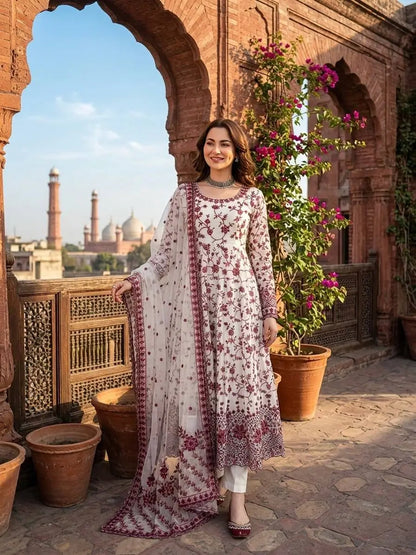 Elegant Floral Georgette Anarkali Set for Festive and Day Occasion Wear