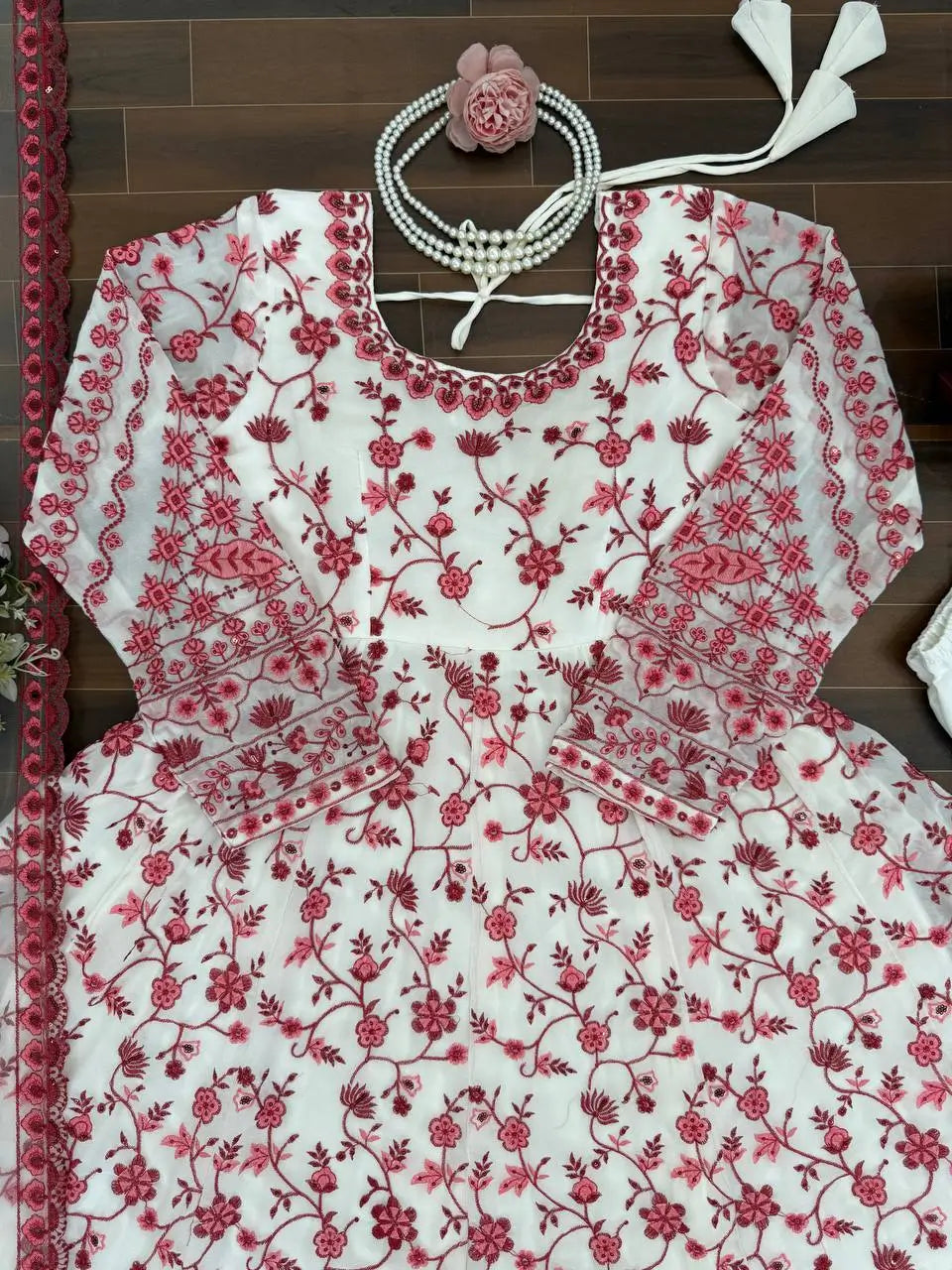 Elegant Floral Georgette Anarkali Set for Festive and Day Occasion Wear