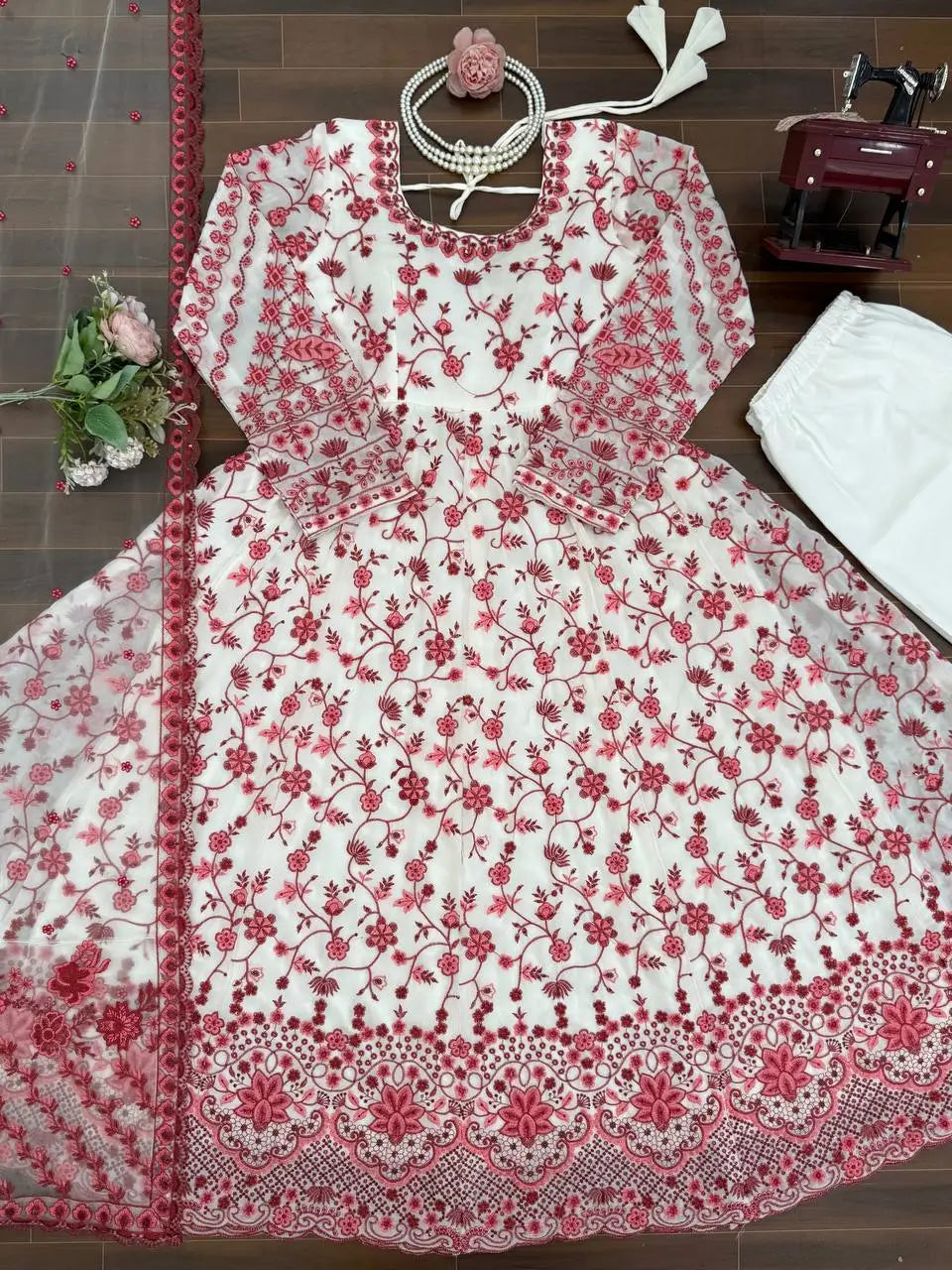 Elegant Floral Georgette Anarkali Set for Festive and Day Occasion Wear