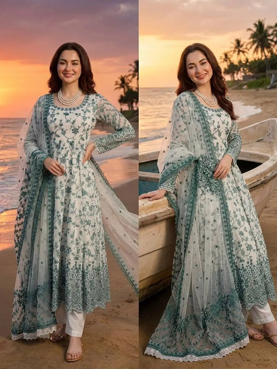 Elegant Floral Georgette Anarkali Set for Festive and Day Occasion Wear