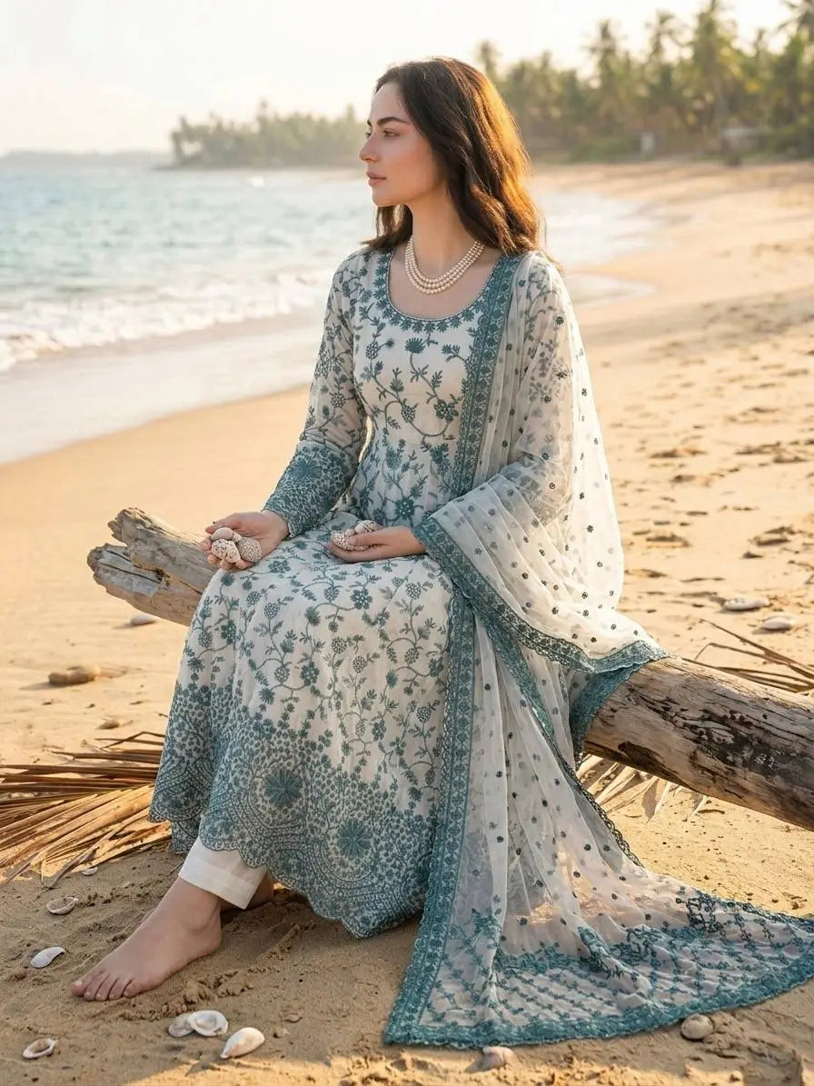 Elegant Floral Georgette Anarkali Set for Festive and Day Occasion Wear