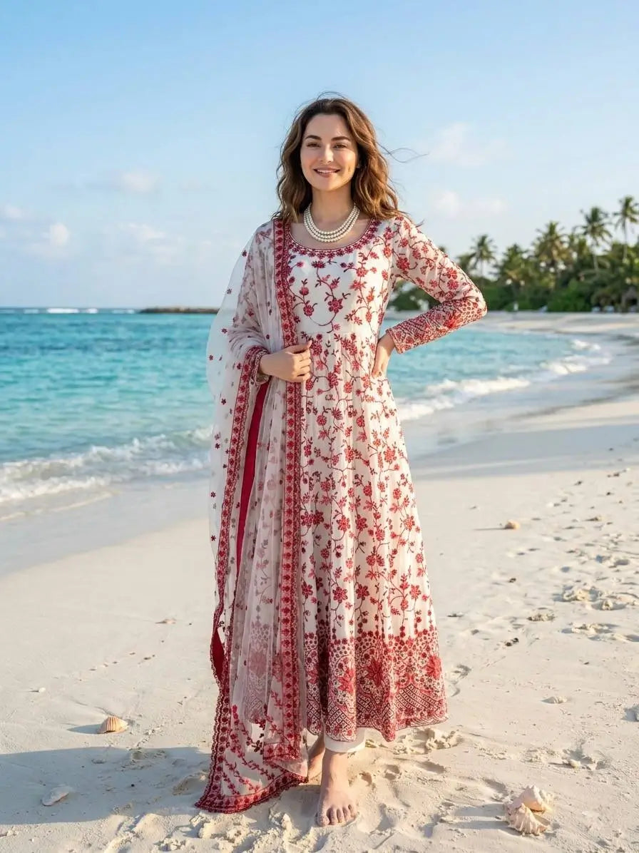 Elegant Floral Georgette Anarkali Set for Festive and Day Occasion Wear