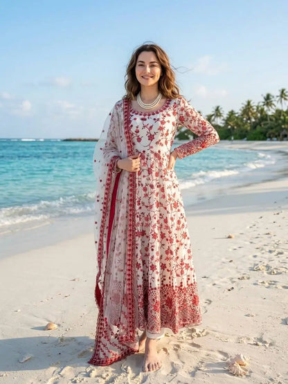 Elegant Floral Georgette Anarkali Set for Festive and Day Occasion Wear