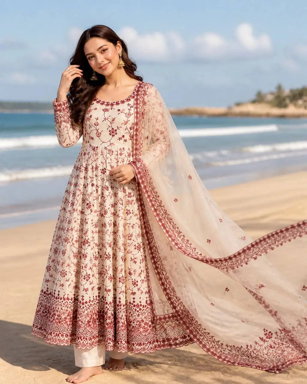 Elegant Floral Georgette Anarkali Set for Festive and Day Occasion Wear