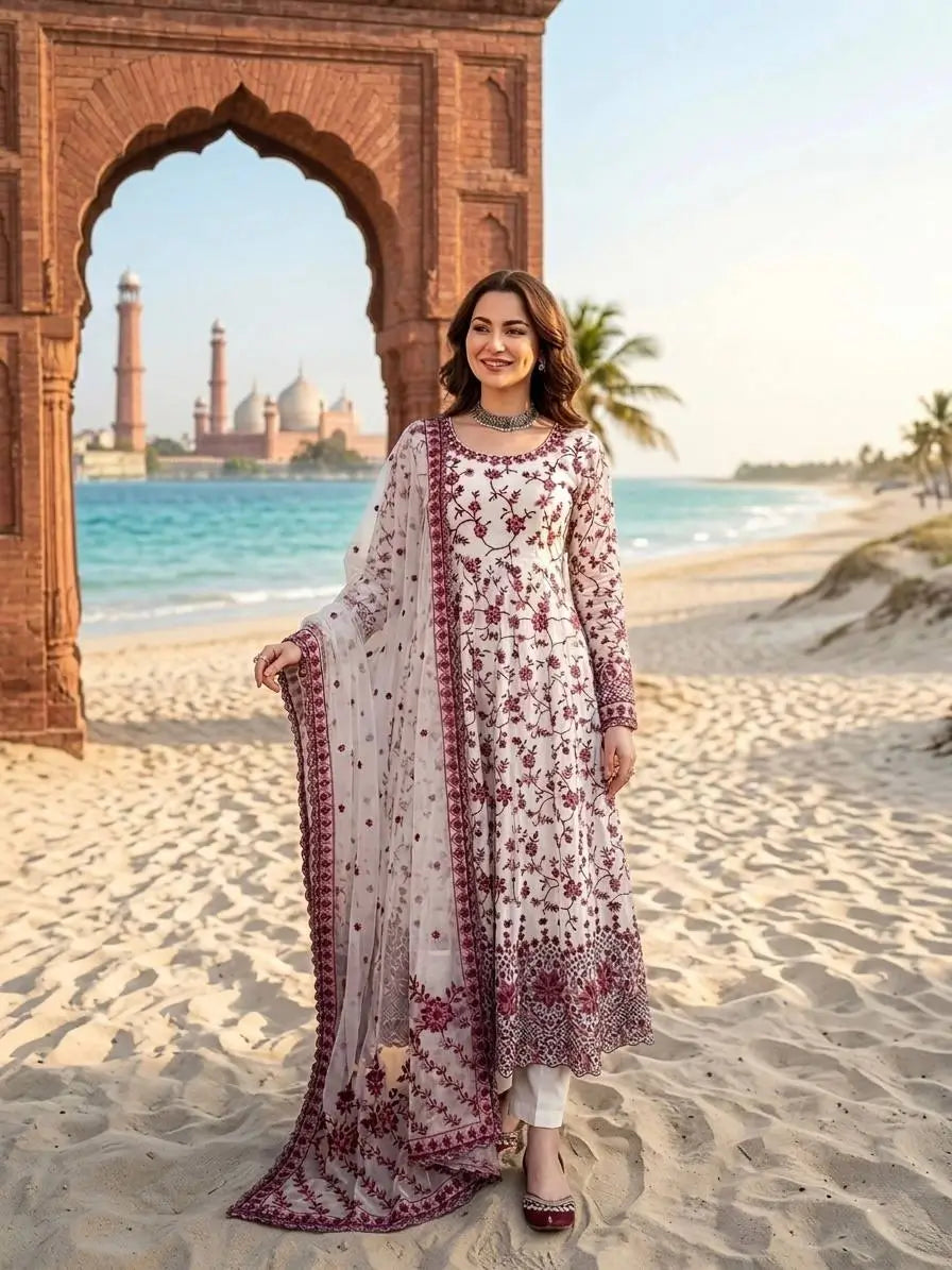 Elegant Floral Georgette Anarkali Set for Festive and Day Occasion Wear