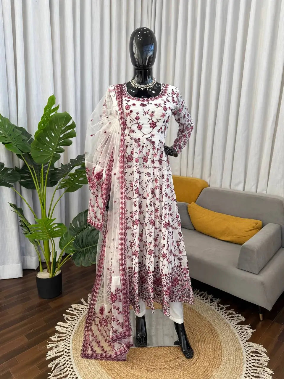 Elegant Floral Georgette Anarkali Set for Festive and Day Occasion Wear