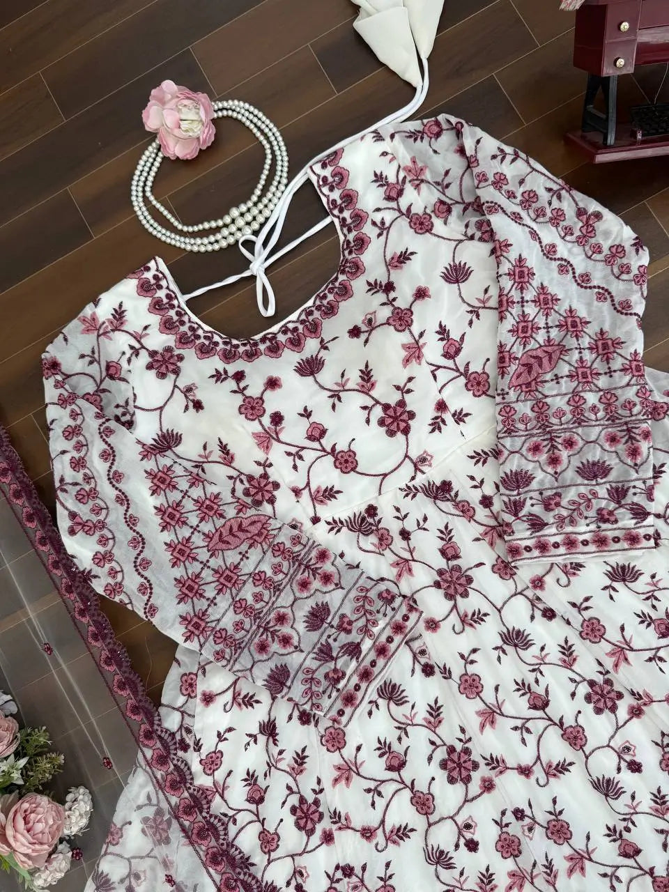 Elegant Floral Georgette Anarkali Set for Festive and Day Occasion Wear