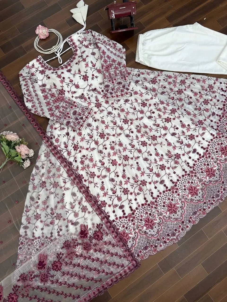 Elegant Floral Georgette Anarkali Set for Festive and Day Occasion Wear