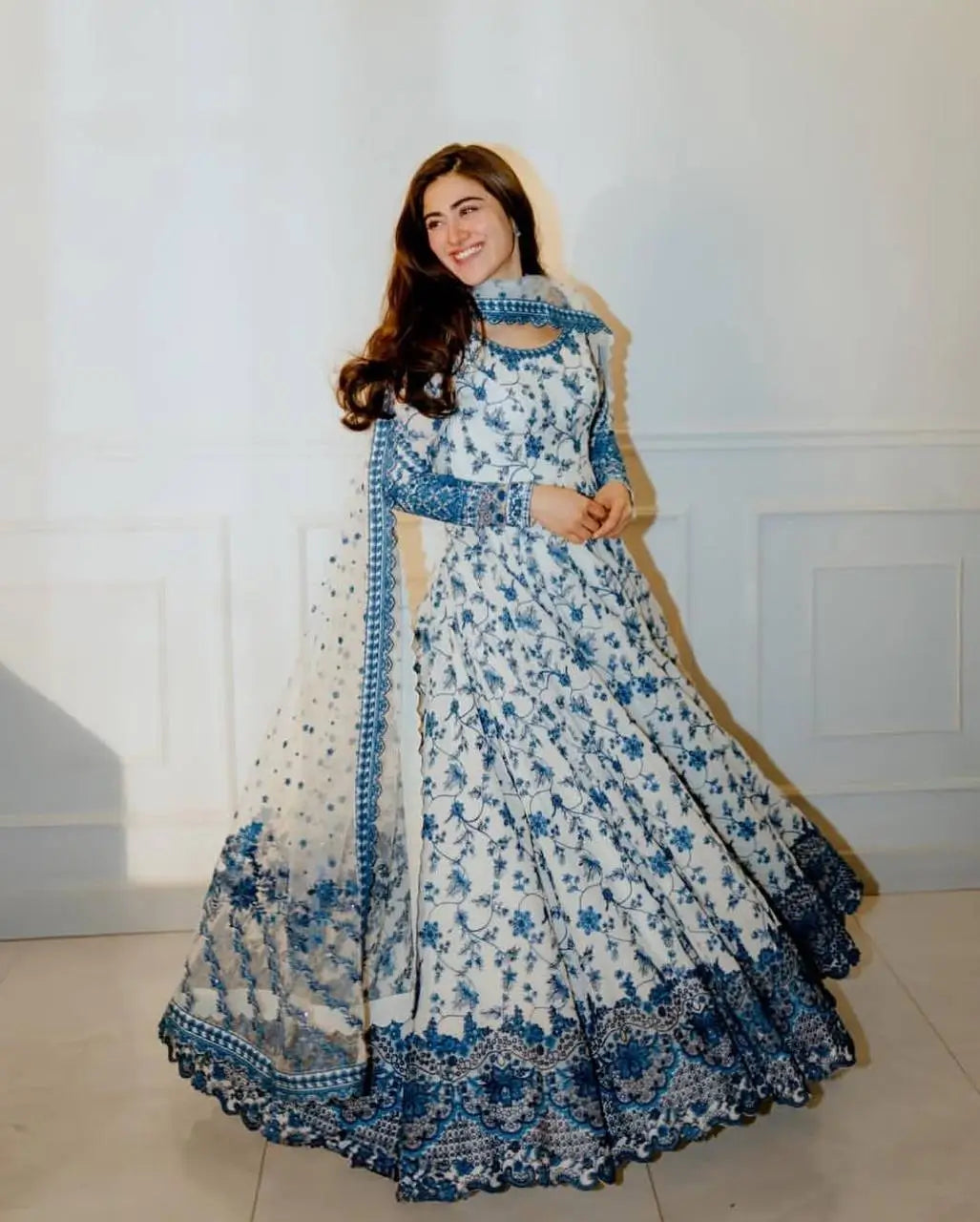 Elegant Floral Georgette Anarkali Set for Festive and Day Occasion Wear