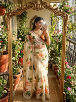 Elegant Floral Printed Saree for Festive and Party Wear