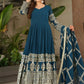 Elegant Fox Georgette Gown Set with Embroidery Sequins Work | Pant & Dupatta | Fully Stitched