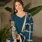 Elegant Fox Georgette Gown Set with Embroidery Sequins Work | Pant & Dupatta | Fully Stitched