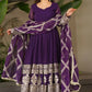Elegant Fox Georgette Gown Set with Embroidery Sequins Work | Pant & Dupatta | Fully Stitched