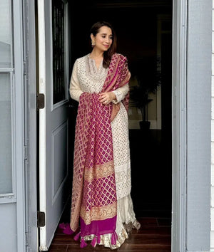 Elegant Fox Georgette Palazzo Suit with Silk Dupatta – Party & Festive Wear