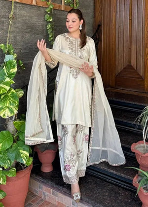 Elegant French Crepe Farshi Suit Set for Festive and Occasion Wear