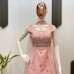 Elegant Georgette Embroidered Top Plazzo Set with Butterfly Net Dupatta