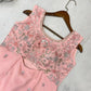 Elegant Georgette Embroidered Top Plazzo Set with Butterfly Net Dupatta