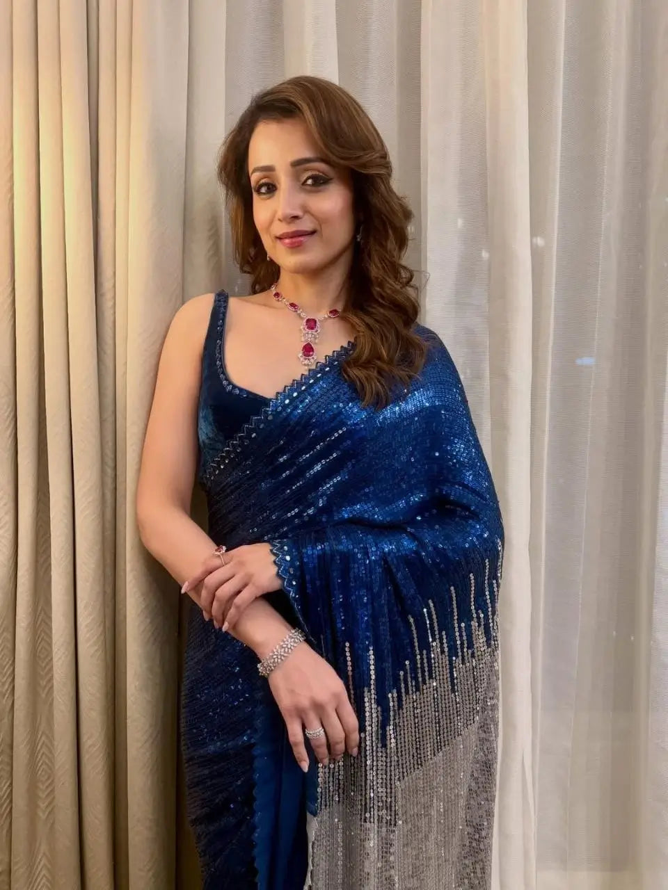Elegant Georgette Sequin Saree for Party and Occasion Wear