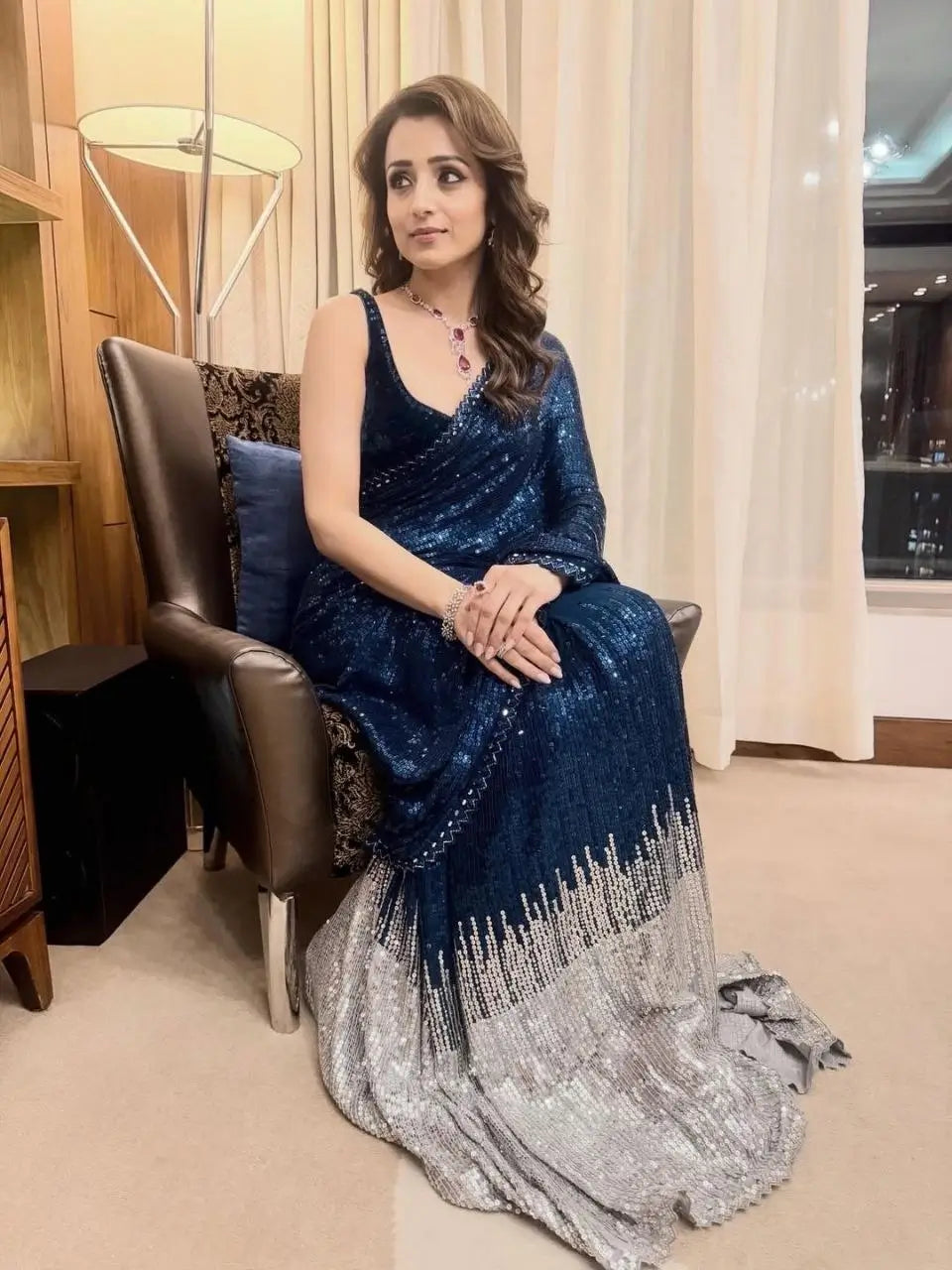 Elegant Georgette Sequin Saree for Party and Occasion Wear