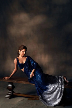 Elegant Georgette Sequin Saree for Party and Occasion Wear