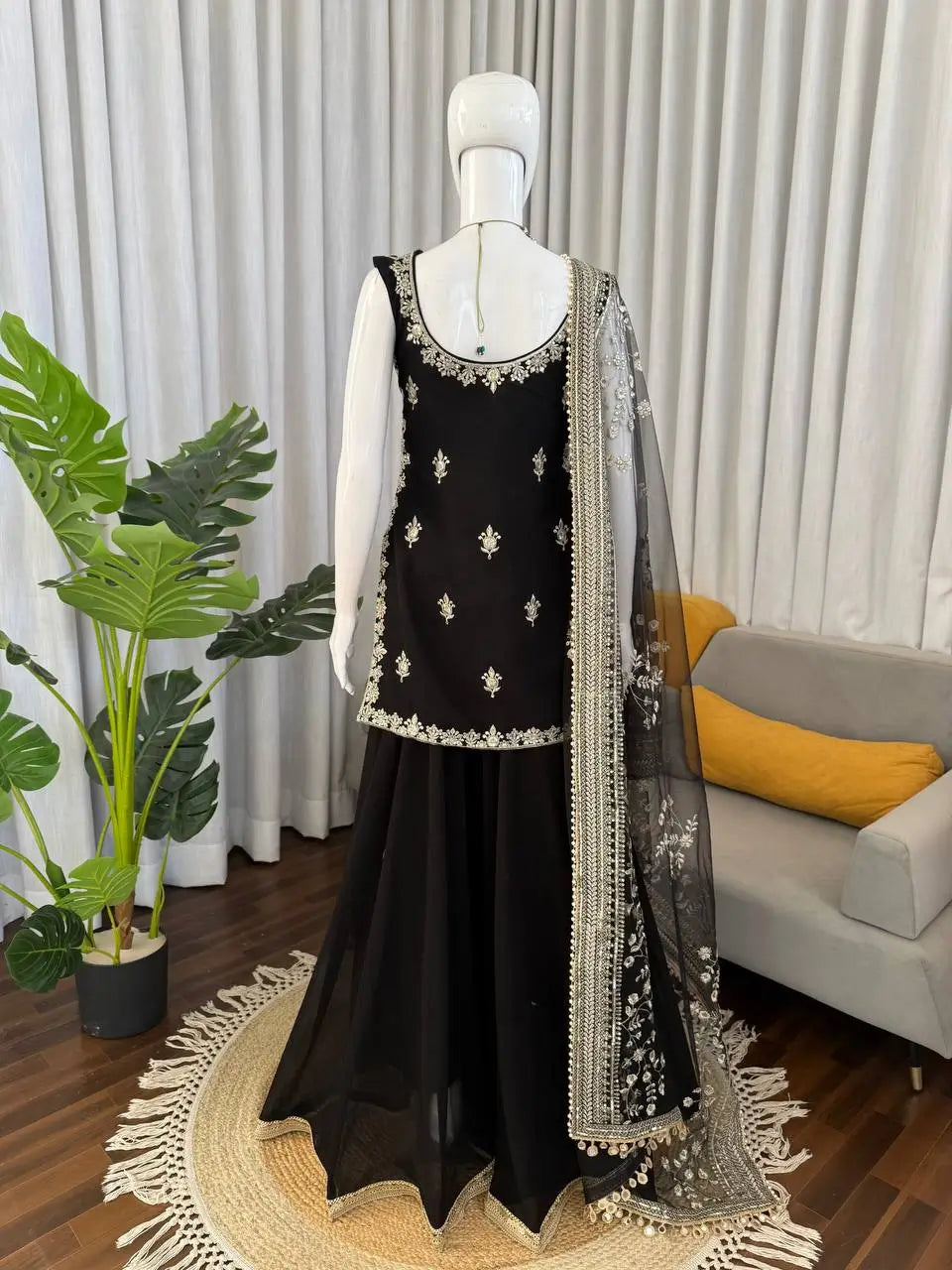 Elegant Georgette Sharara Suit Set for Party and Festive Wear