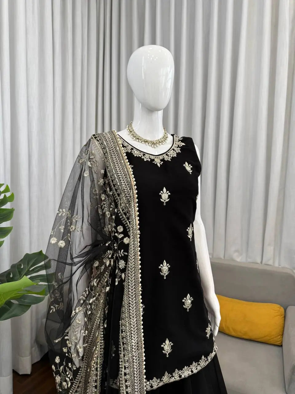 Elegant Georgette Sharara Suit Set for Party and Festive Wear