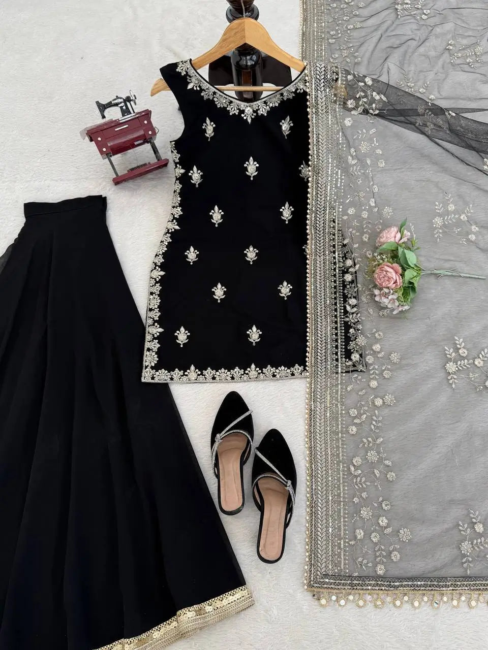 Elegant Georgette Sharara Suit Set for Party and Festive Wear
