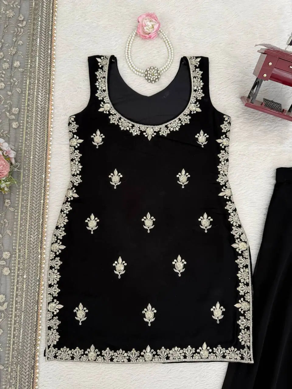 Elegant Georgette Sharara Suit Set for Party and Festive Wear