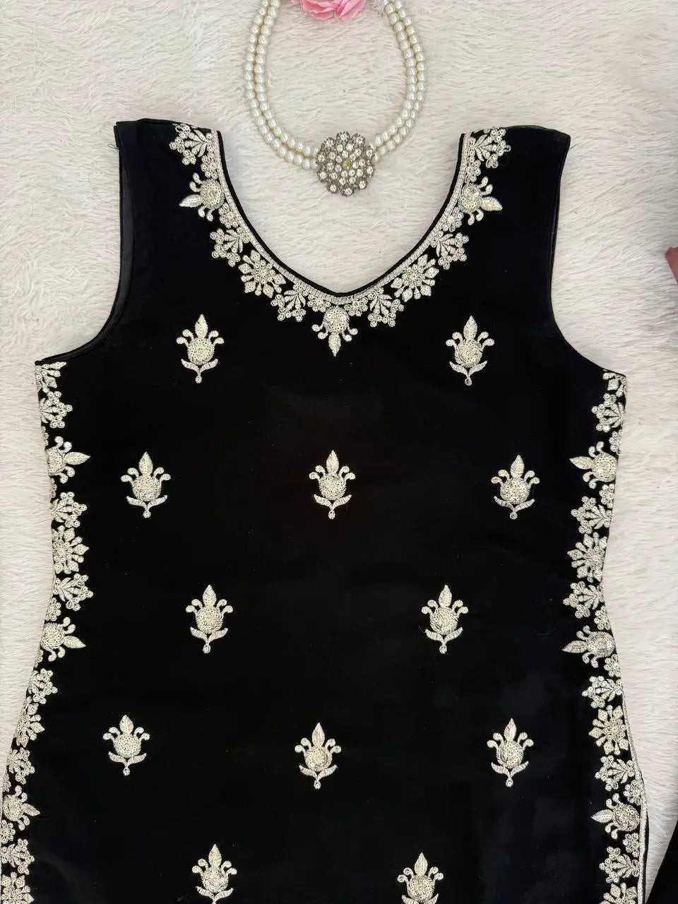 Elegant Georgette Sharara Suit Set for Party and Festive Wear