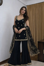 Elegant Georgette Sharara Suit Set for Party and Festive Wear