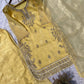 Elegant Gold Crunchy Mirror Work Suit Set for Festive and Traditional Wear