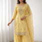 Elegant Gold Crunchy Mirror Work Suit Set for Festive and Traditional Wear