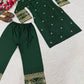 Elegant Green Embroidered Crepe Silk Suit Set for Festive and Party Wear