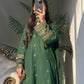 Elegant Green Embroidered Crepe Silk Suit Set for Festive and Party Wear