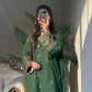 Elegant Green Embroidered Crepe Silk Suit Set for Festive and Party Wear