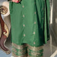 Elegant Green Embroidered Crepe Silk Suit Set for Festive and Party Wear